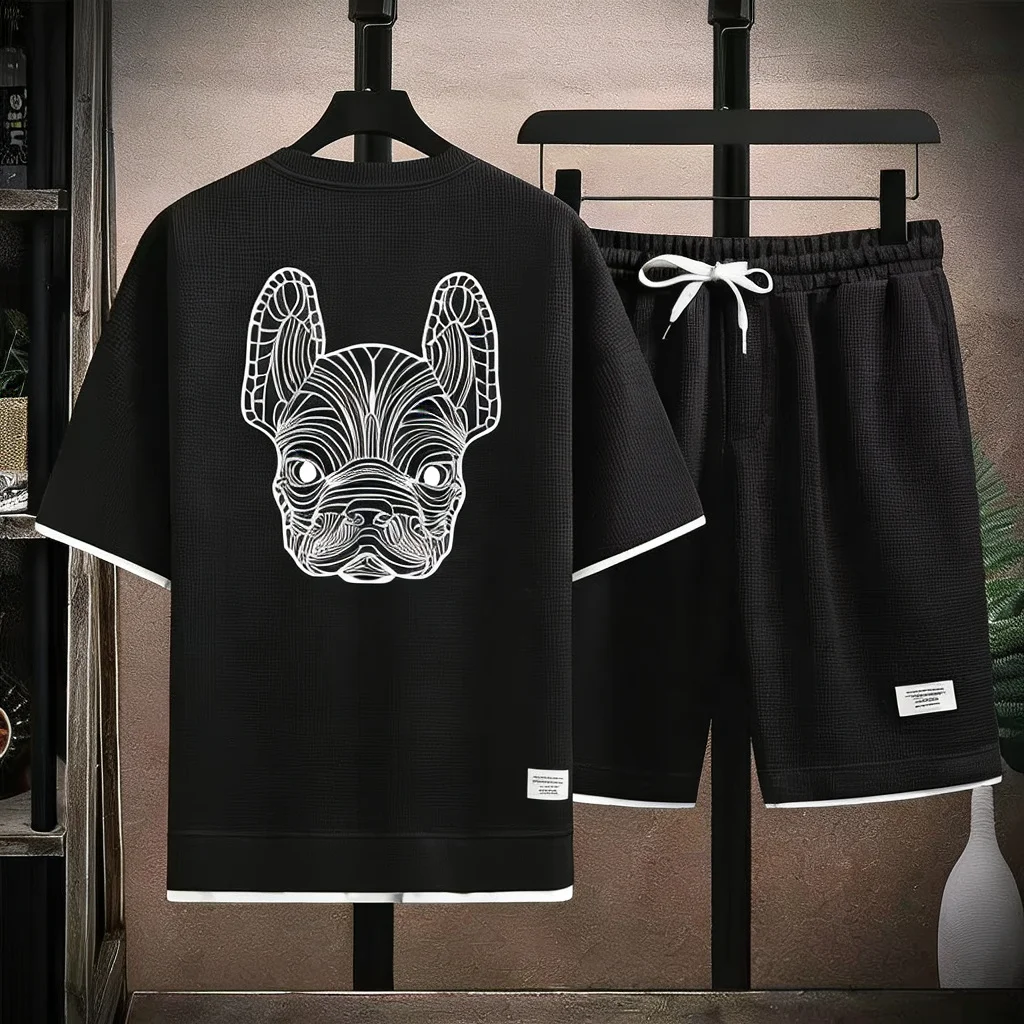 Summer Clothing Sets Men - Setelan Kaos Lengan Pendek dan Celana