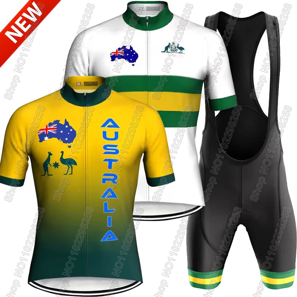 Summer Clothing Australia - Set Jersey Bersepeda Tim Nasional Australia