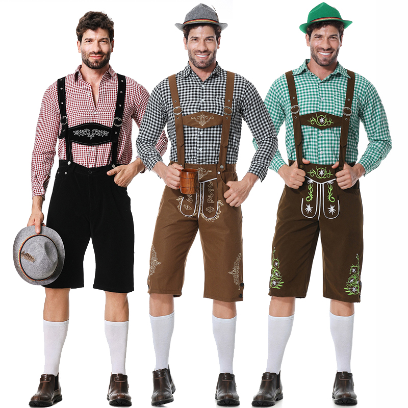 Summer Vacation Clothing Men - Guy Oktoberfest Kostum Lederhosen Tradisional Pakaian