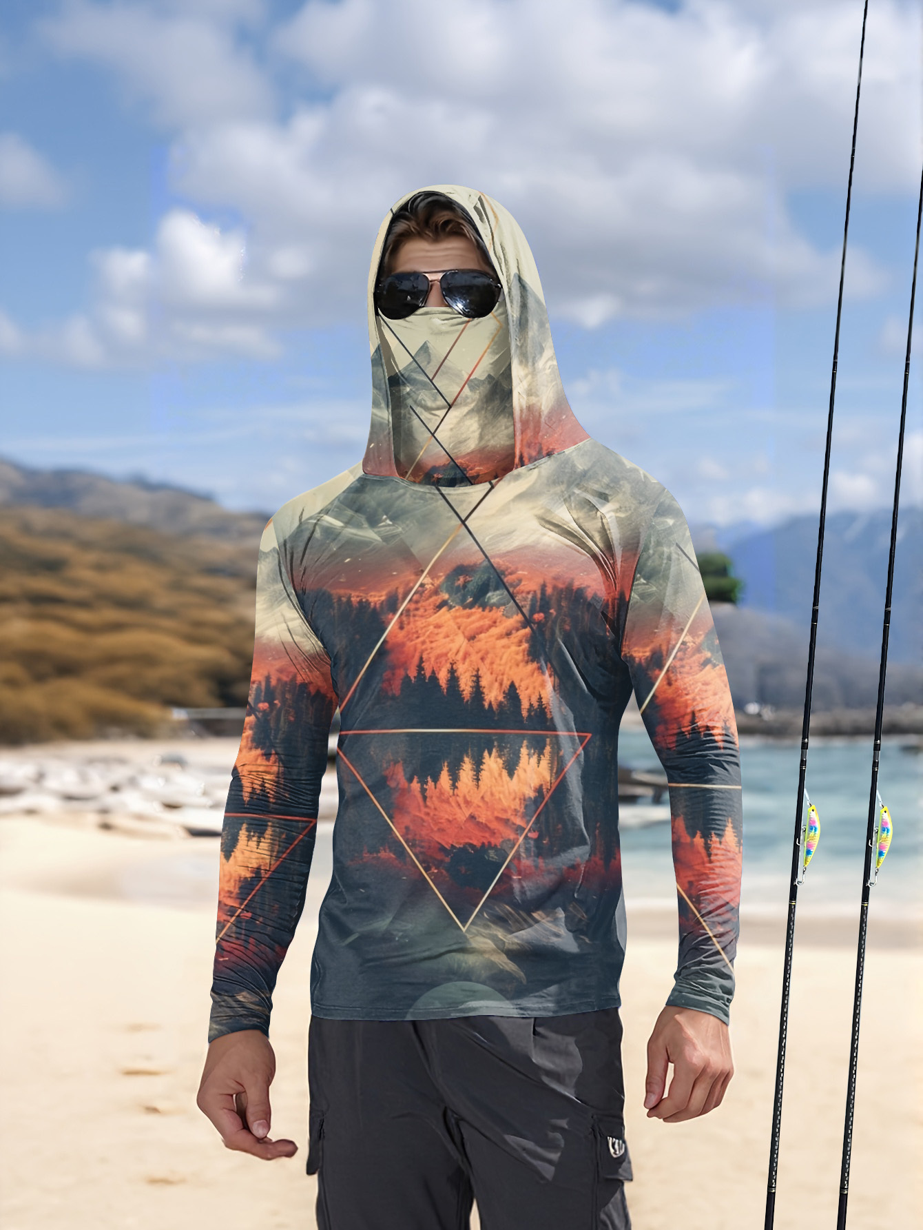 Hoodie Pancing Pria untuk Akti - Summer Clothing Types ulasan dan harga