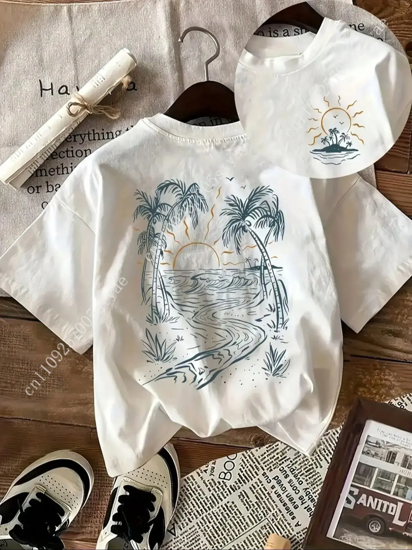 Kaos Wanita Motif Pohon Kelapa - Summer Quilt ulasan dan harga