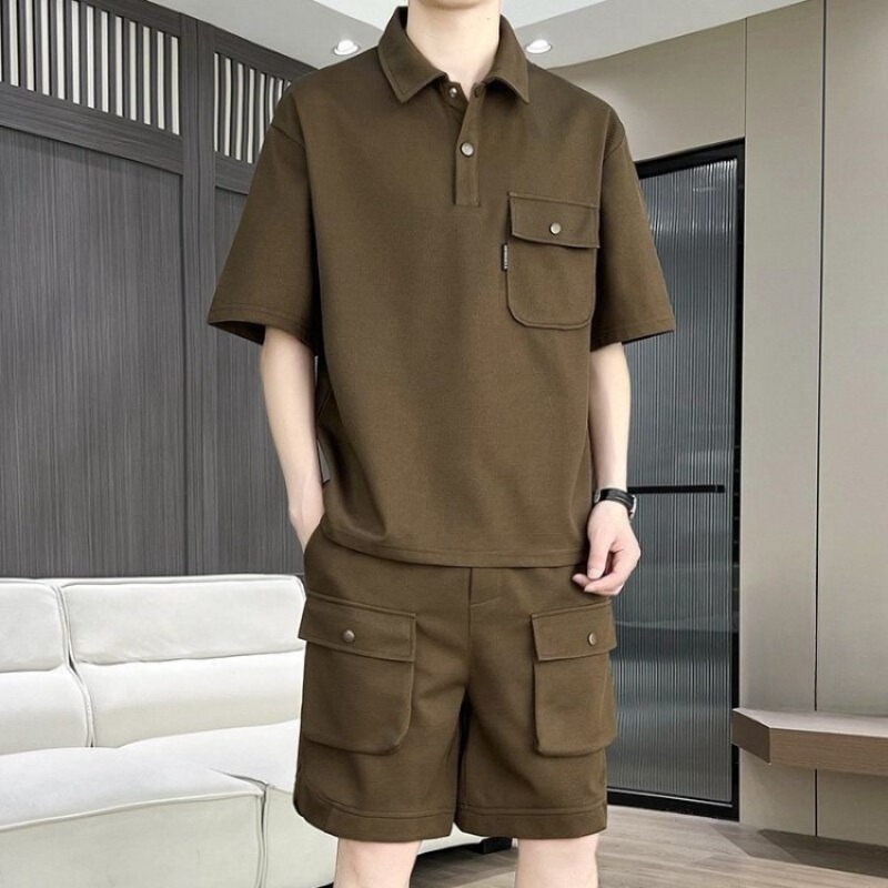 Setelan Kaos Polo Lengan Pende - Summer Clothing Sets Men ulasan dan harga