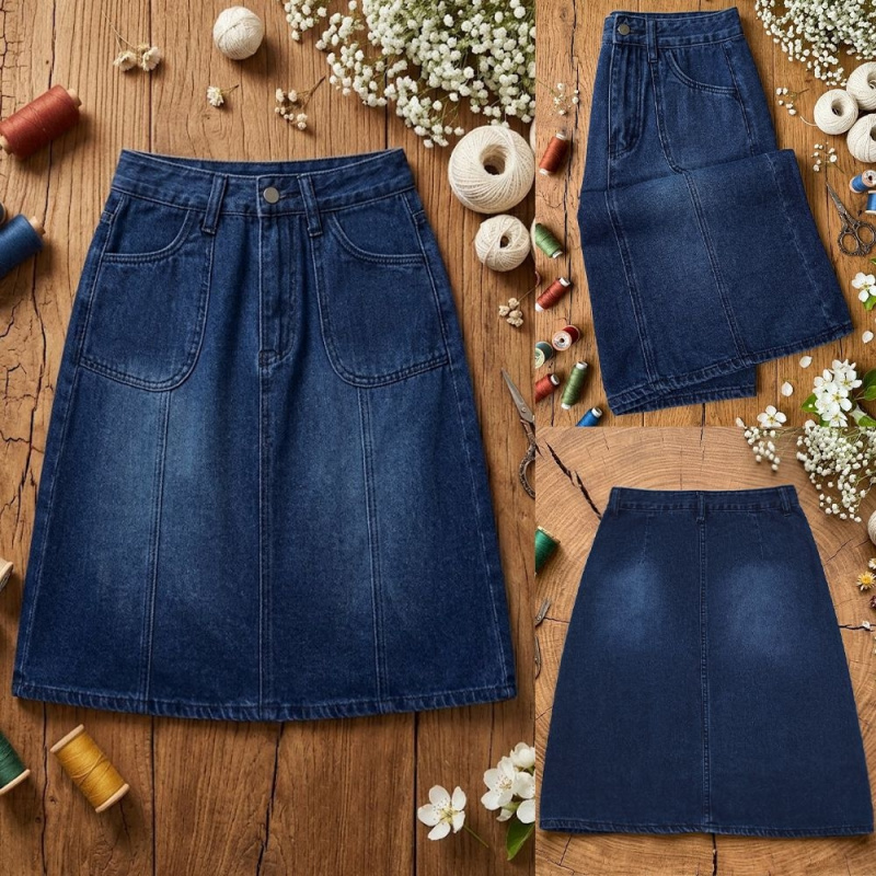 Rok Denim Wanita High-Waisted  - Summer Quilt ulasan dan harga