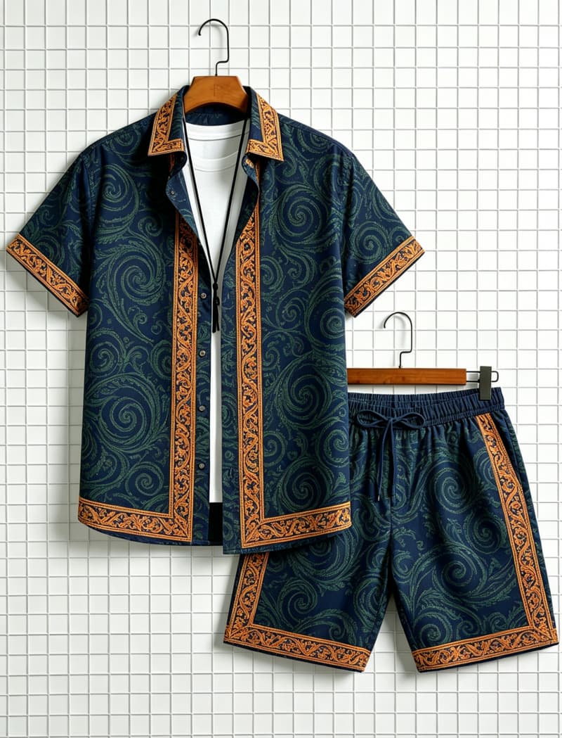 Setelan kemeja lengan pendek d - Summer Clothing Types ulasan dan harga