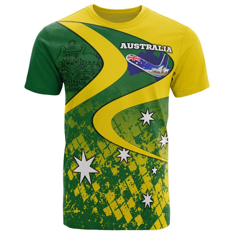 Kaus gambar 3D bendera Austral - Summer Clothing Australia ulasan dan harga