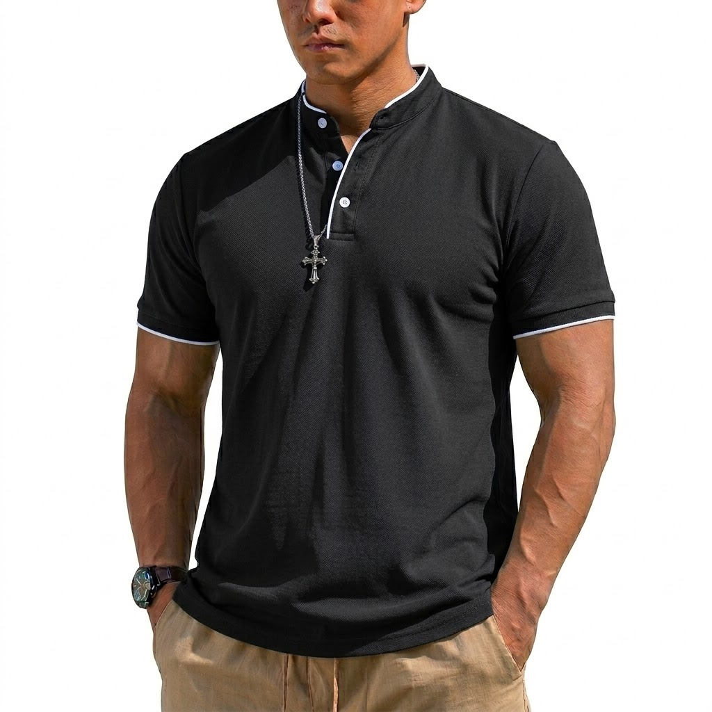Kaos Henley Lengan Pendek Musi - Summer Clothing Types ulasan dan harga