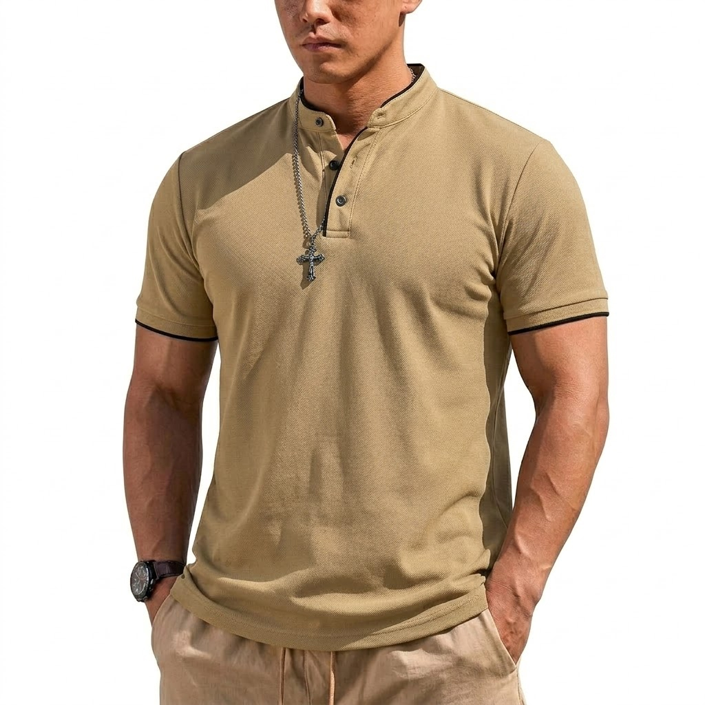 Kaos Henley Lengan Pendek Musi - Summer Clothing Types ulasan dan harga