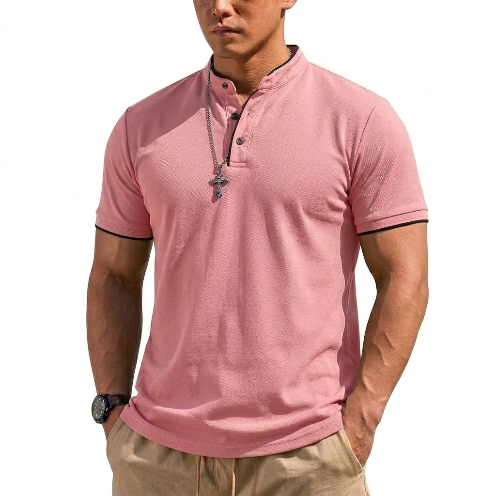 Kaos Henley Lengan Pendek Musi - Summer Clothing Types ulasan dan harga