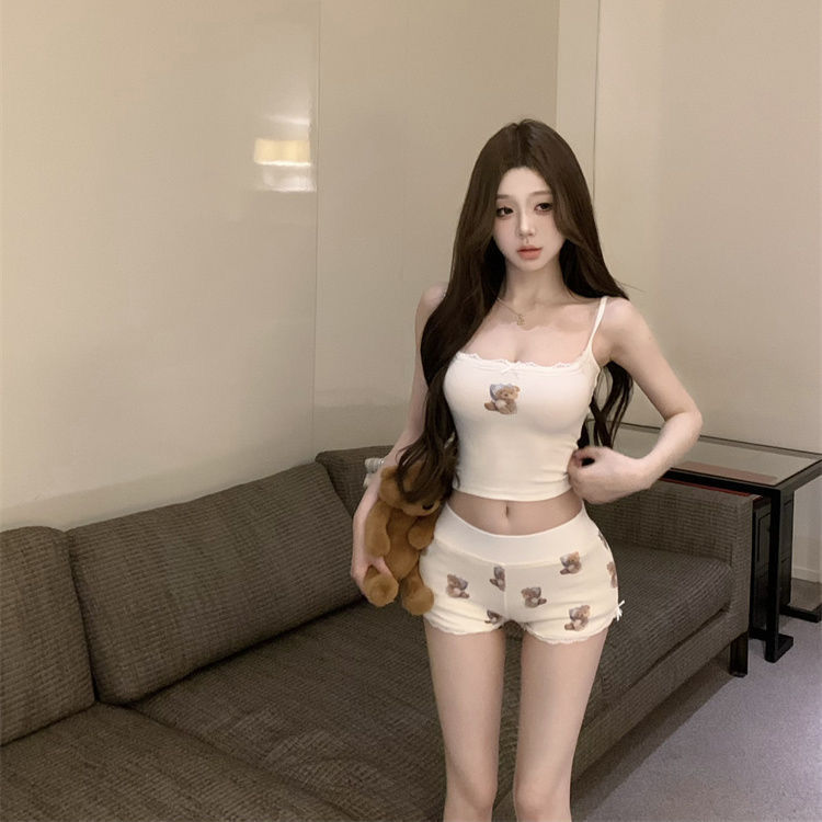 Set dua potong, kamisol dan pe - Summer Clothing Cartoon ulasan dan harga